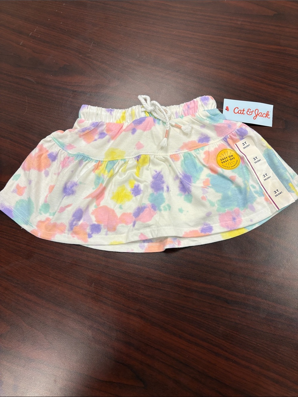 Cat & Jack Pastel Tie-Dye Ruffle Skirt - White, Pink, Purple, Yellow, Blue